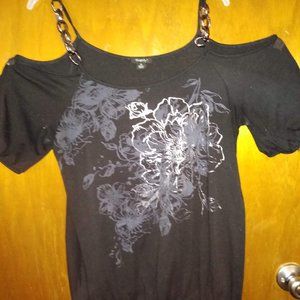 Black Tunic with Flowers